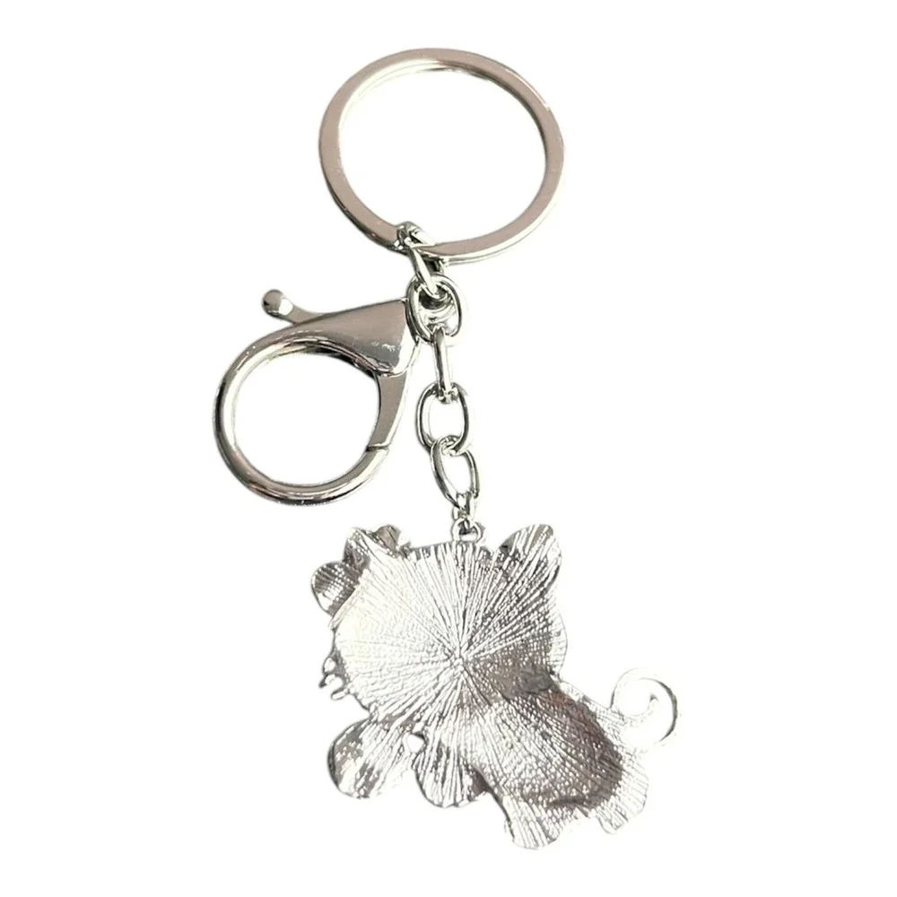 Women's Silver Pink Rhinestone Cat Charm Key Chain Bling Crystal 4